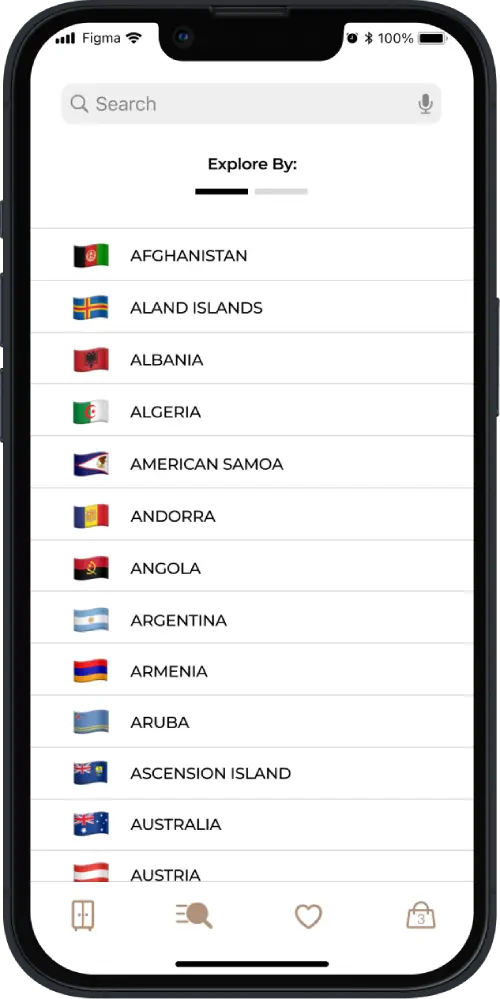 Foreign app screen